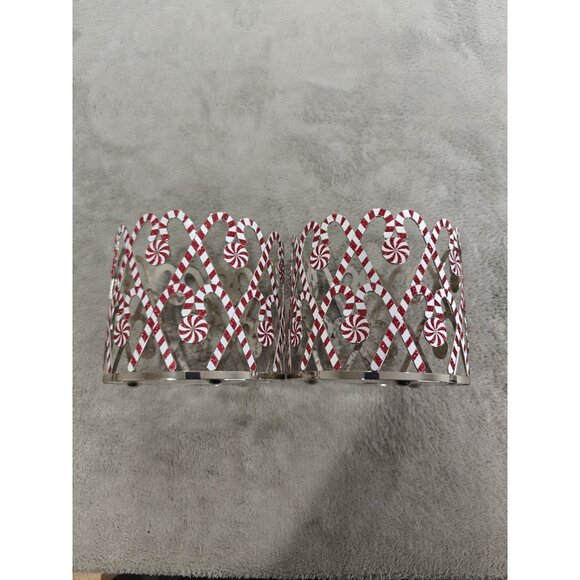 Bath & Body Works Other - Bath & Body Works Candy Cane & Peppermint 3 Wick Candle Holder Sleeves Lot Of 2